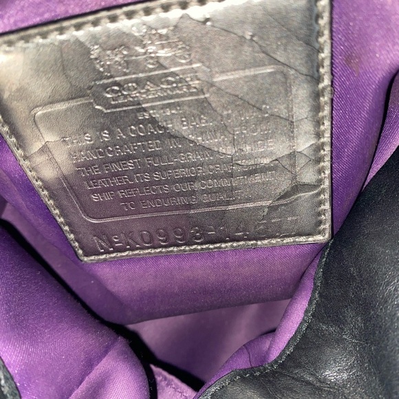 Coach Madison Timeless Black Pebble Leather Shoulder Bag With Hang Tag 14”L - Picture 5 of 16